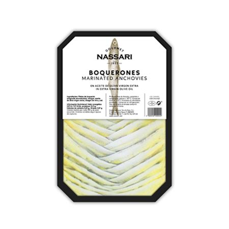 Wholesale Nassari Gourmet Boquerones (Marinated Anchovies) in EVOO (8.).- Bulk
