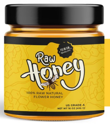 Wholesale BeeMax Raw Natural Flower Honey Jar Design #4 – 16 Oz- Bulk
