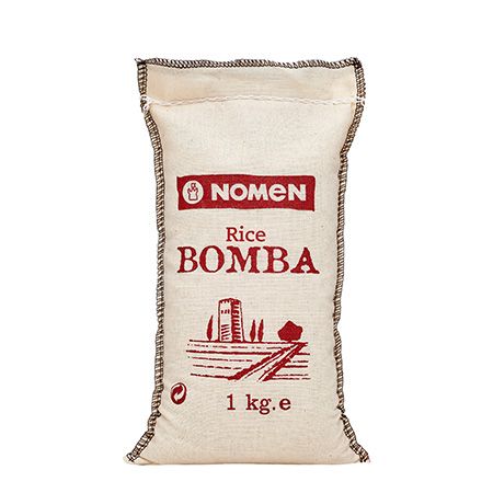 Wholesale NOMEN Bomba Rice from Ebro Delta, Extra Quality, packed in handcrafted cotton bag /- Bulk