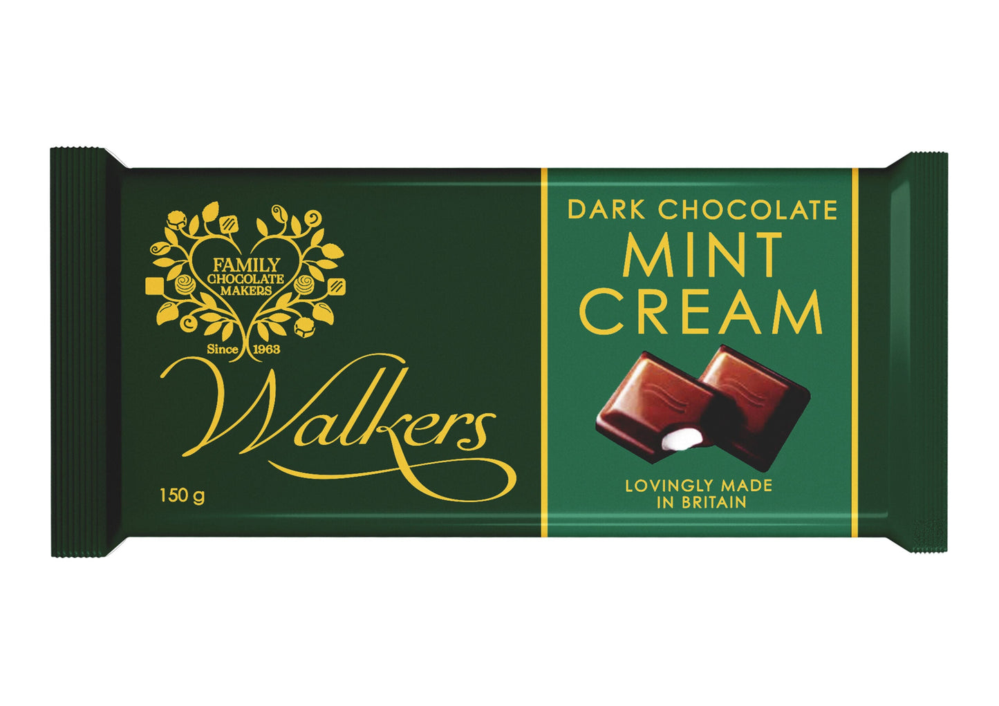 Wholesale Walkers Chocolates Dark Chocolate Mint Cream Bar 5.29oz (150g)- Bulk