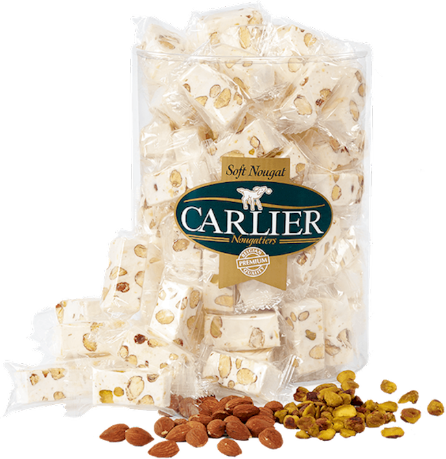 Wholesale Carlier Bulk Canister Of Individually Wrapped Nougat Pieces- Bulk