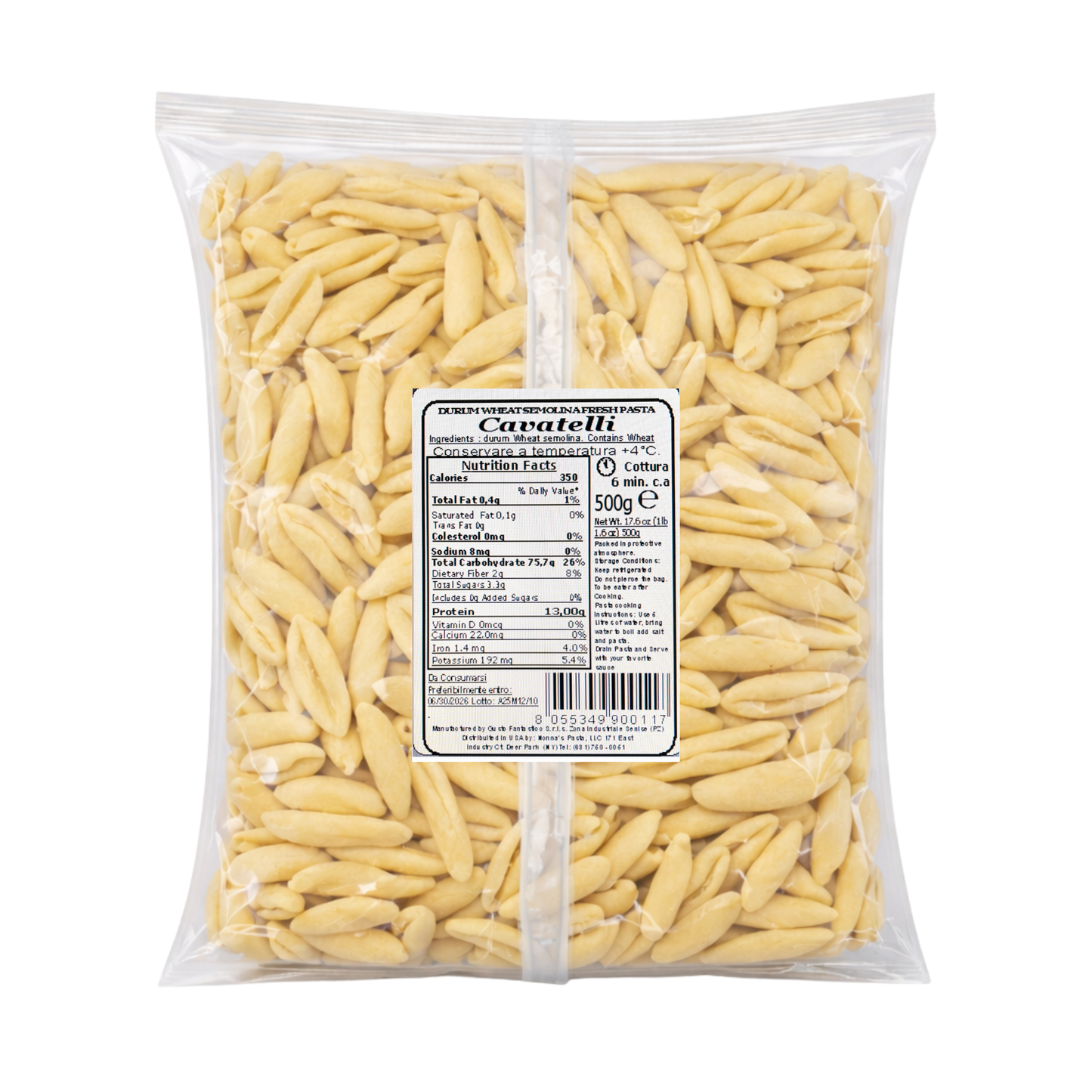 Wholesale Nonna's a Cavatelli Fresh Pasta- Bulk