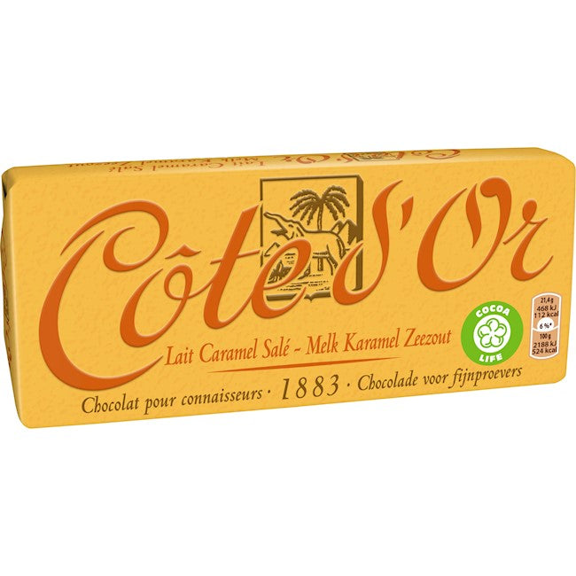 Wholesale Cote D'Or Milk Chocolate with Caramel and Sea Salt Connoisseur Bar 150 grams/5.29 ounces; 24 per case 5.29 OZ- Bulk