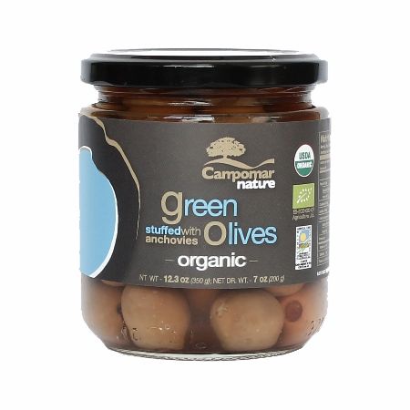 Wholesale Campomar Nature Organic Green Olives Stuffed w/Anchovy . ()- Bulk