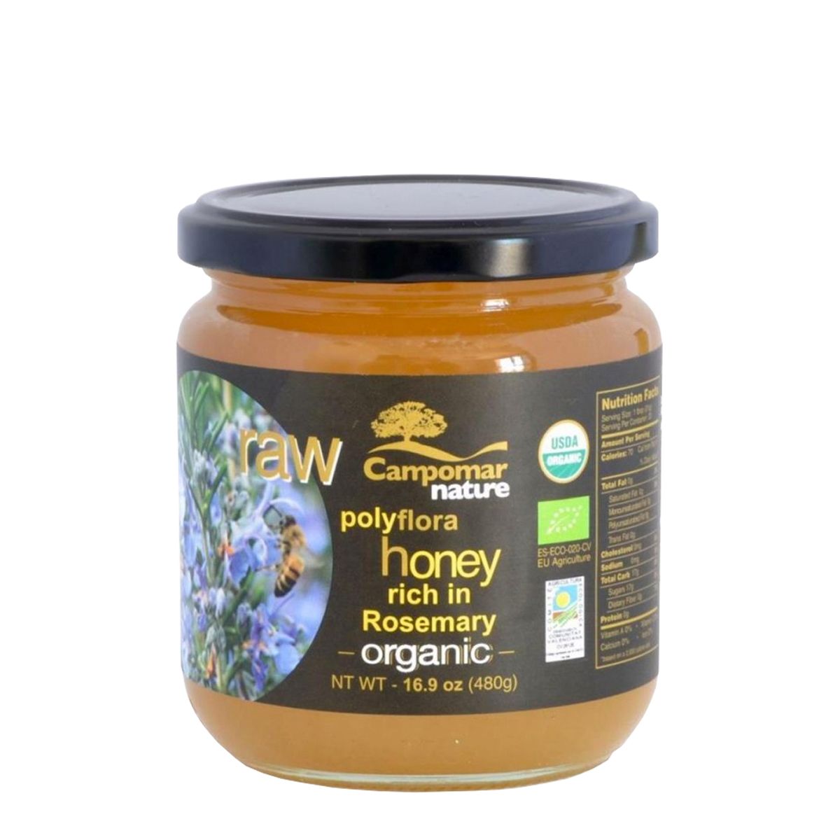 Wholesale Campomar Nature Raw Organic Honey rich in Rosemary. ()- Bulk