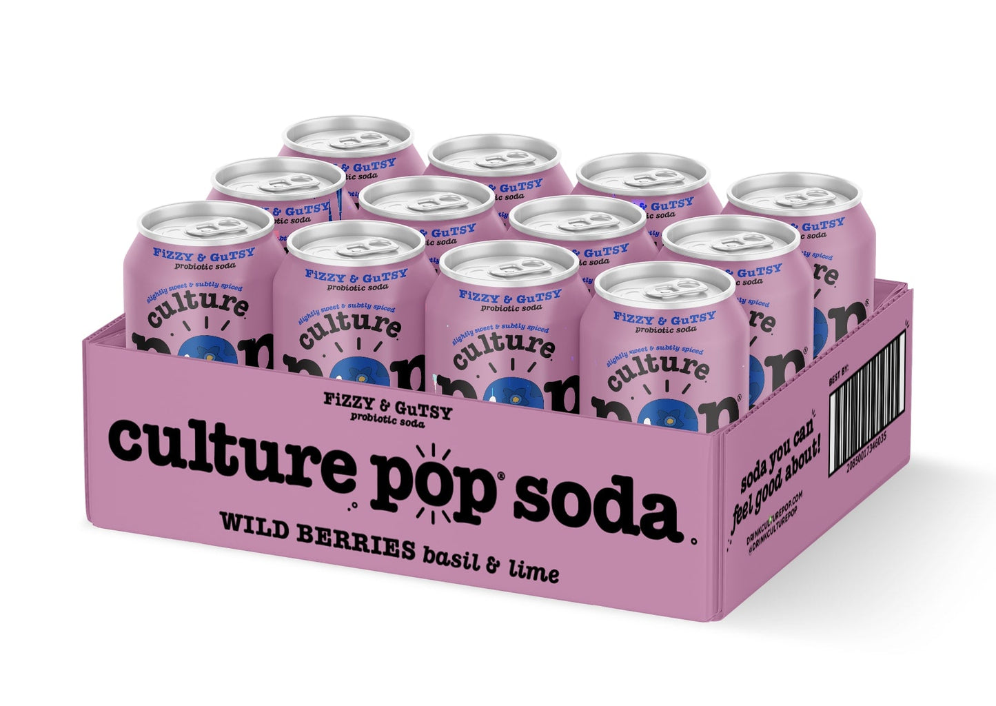 Wholesale Culture Pop 12/12 Oz Wild Berry- Bulk