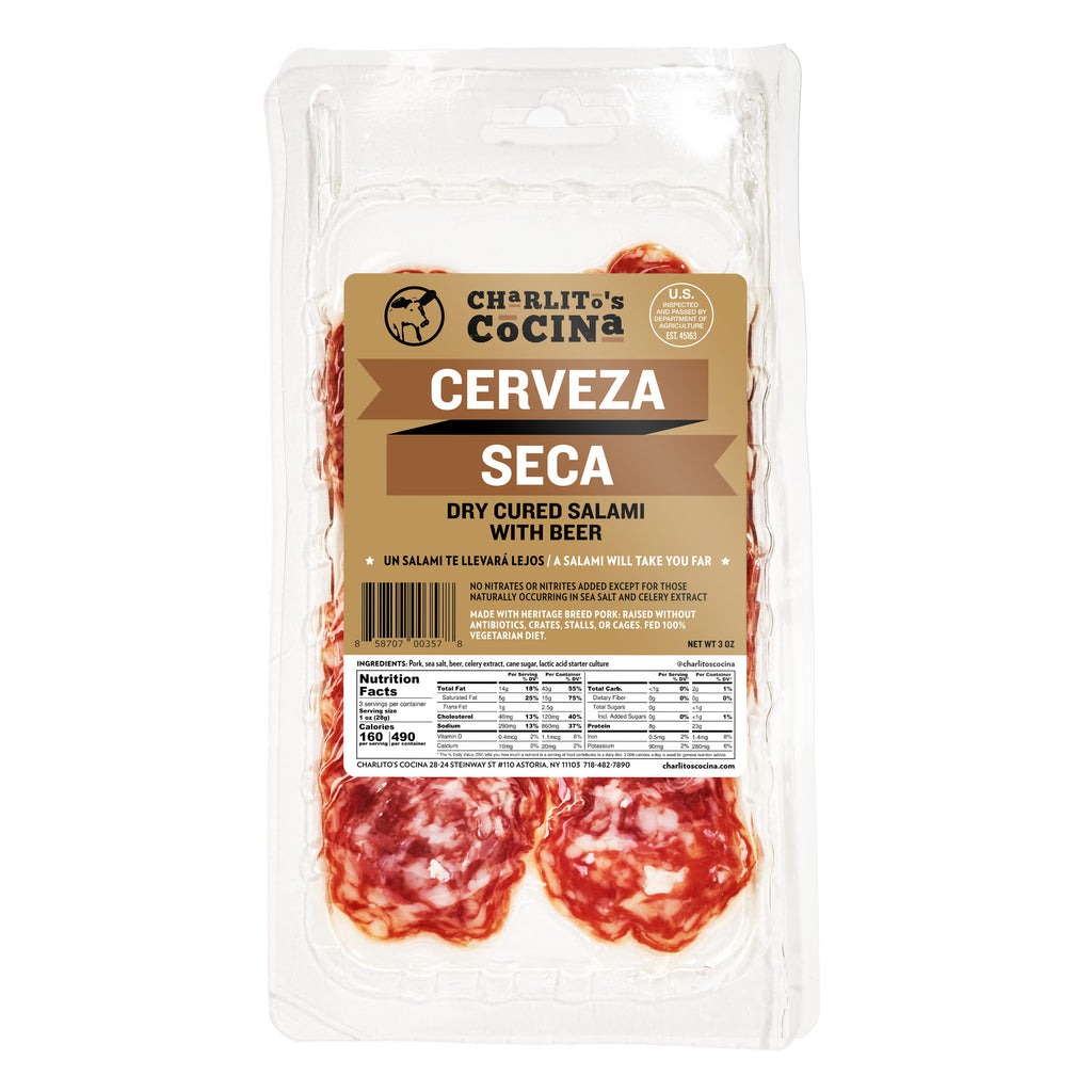 Wholesale Charlito's Cerva Seca Sliced Dry Cured Meat/Salami 3 OZ - Premium Quality & Flavor- Bulk