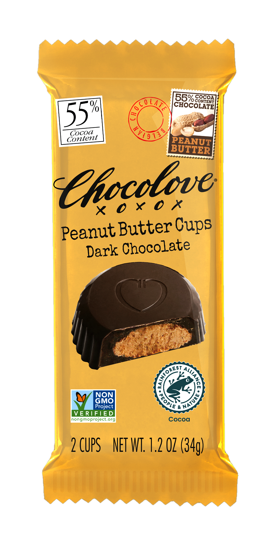 Wholesale Chocolove Dark Chocolate Peanut Butter Cups 1.2 Oz- Bulk