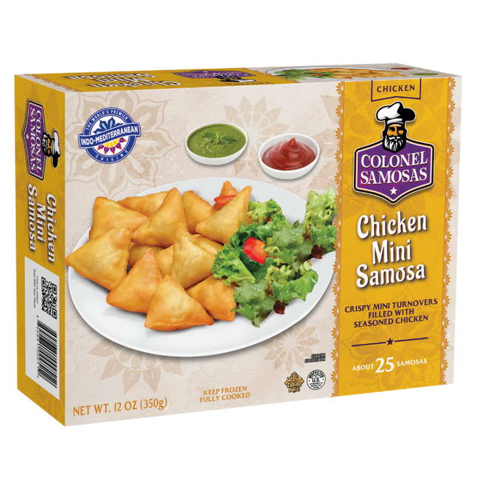 Wholesale Colonel Kababz Chicken Mini Samosa 25pcs 12oz- Bulk