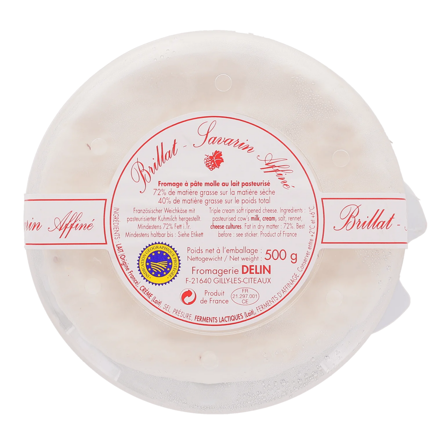 Wholesale DELIN Brillat Savarin Triple-Cream Cheese (Boat) 3 x 500 G Case- Bulk