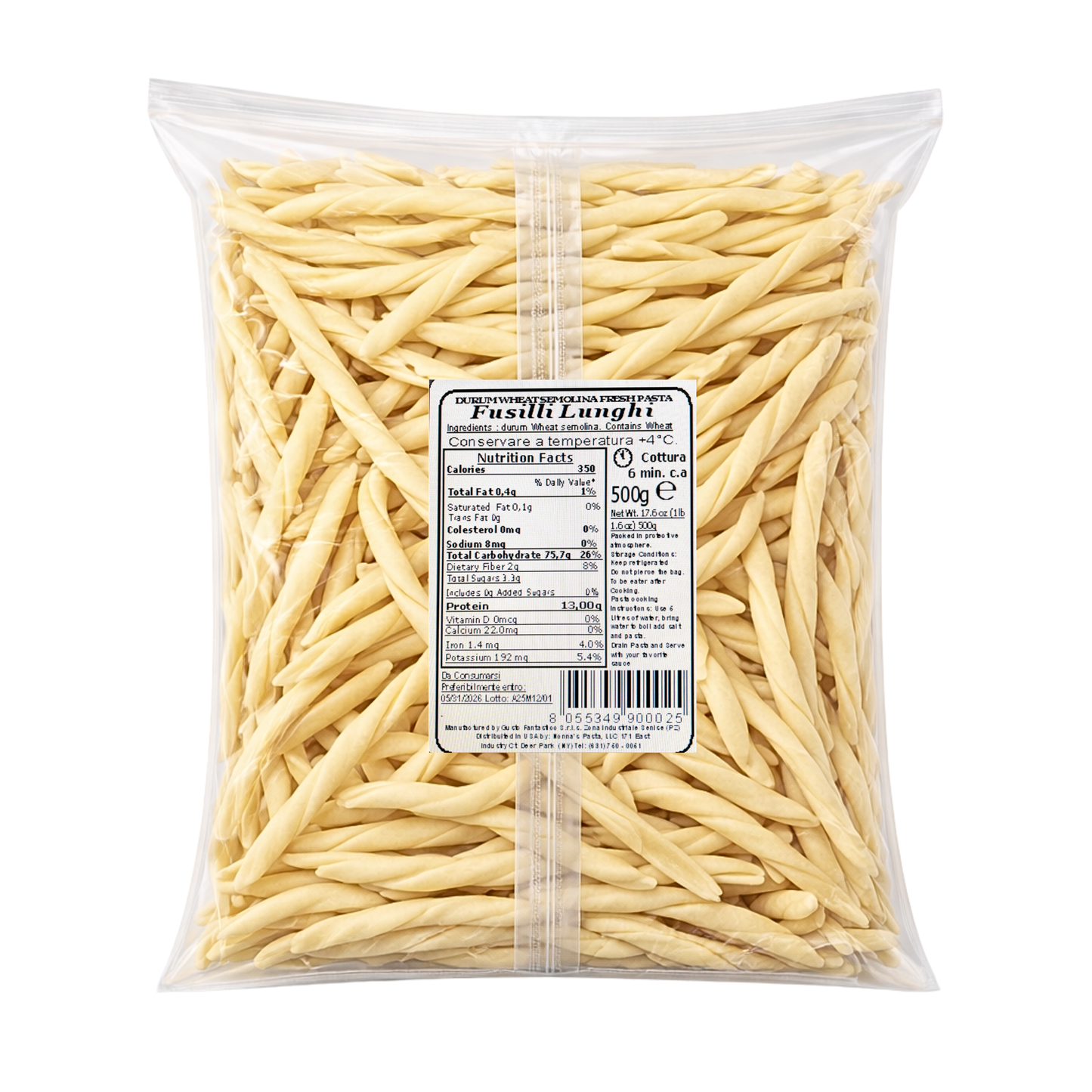 Wholesale Nonna's Fresh Pasta Fusilli Lunghi- Bulk