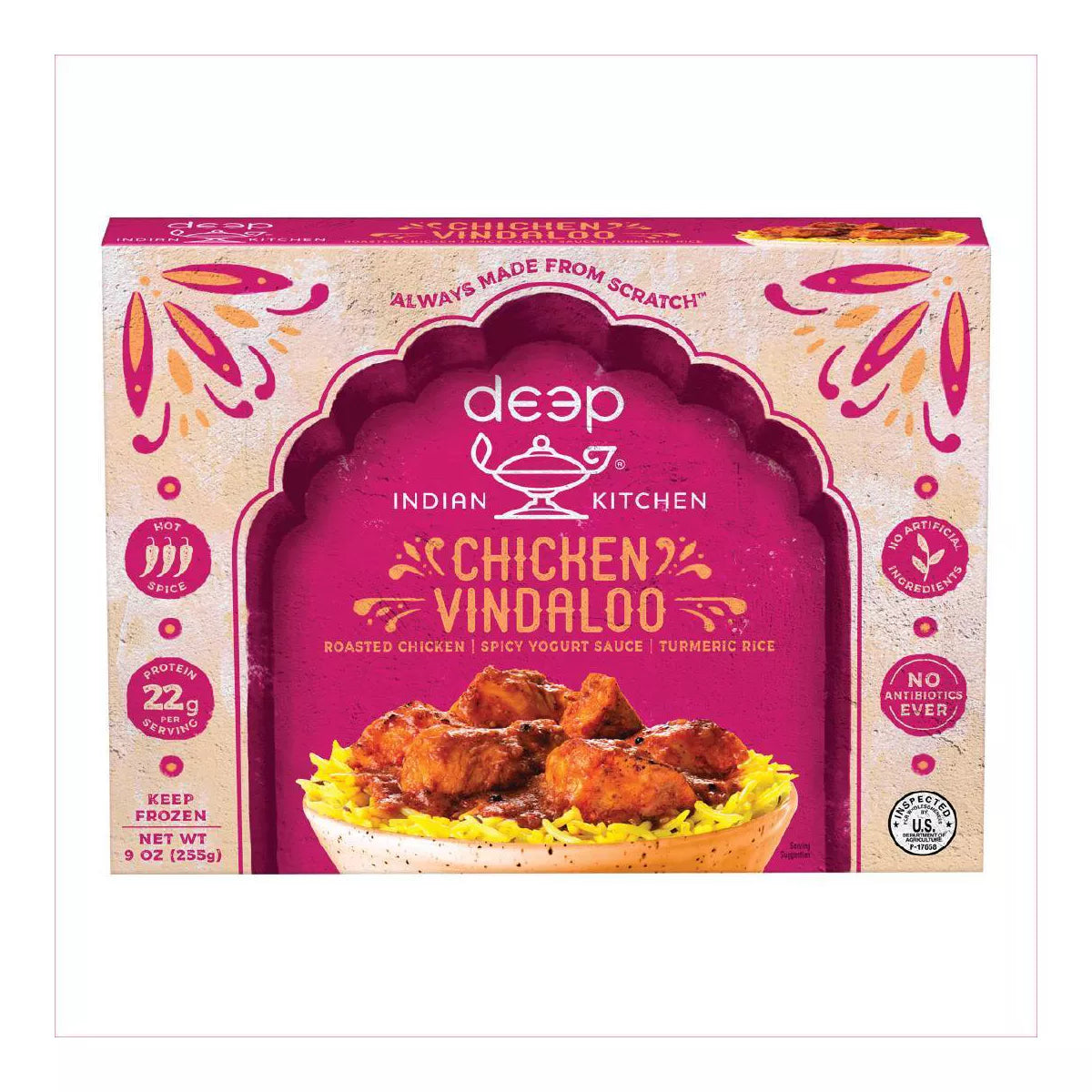 Wholesale Deep Chicken Vindaloo W/Tumeric Rice 9 oz- Bulk