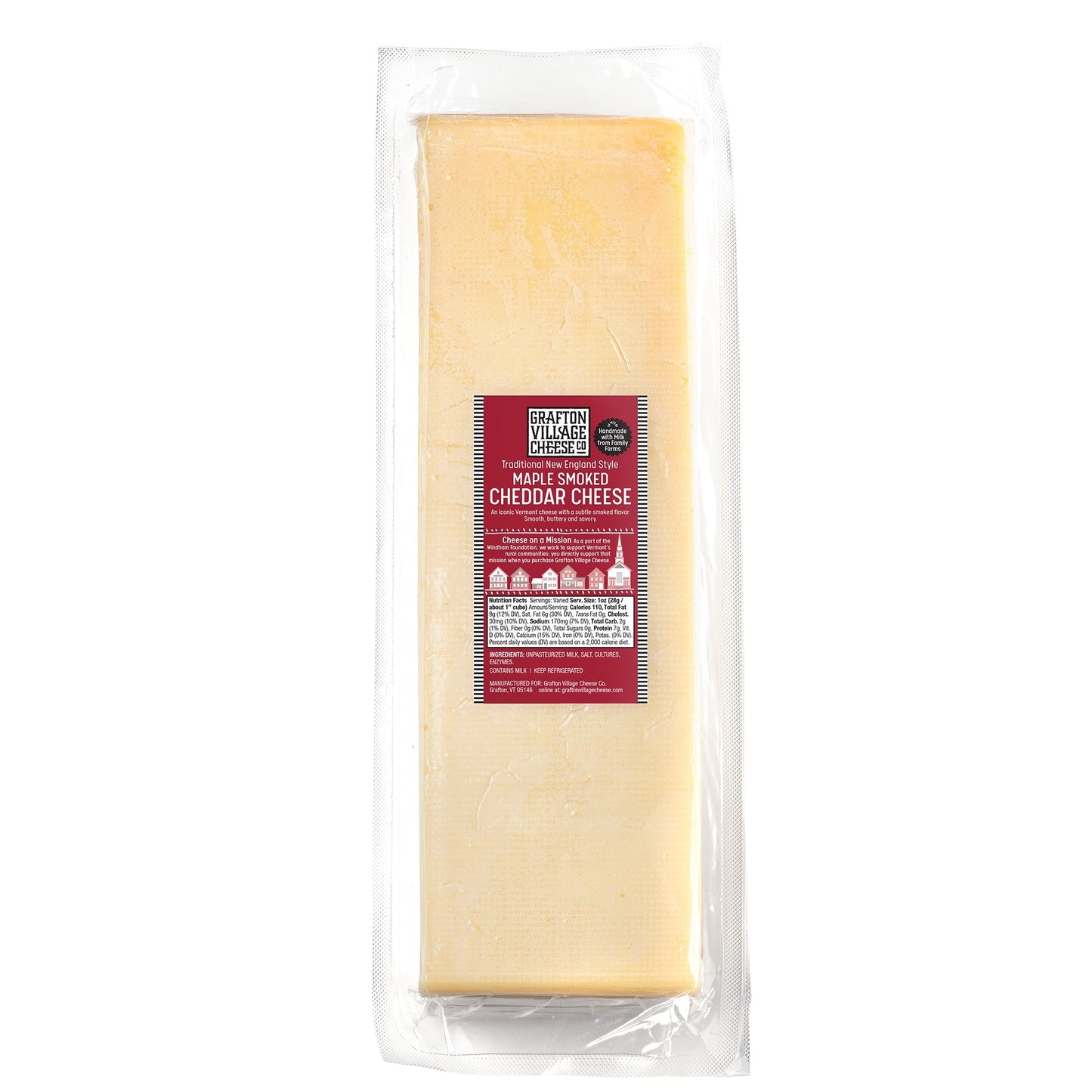 Wholesale Grafton Village Maple Smoked Cheddar Cheese, 5 LB Block- Bulk