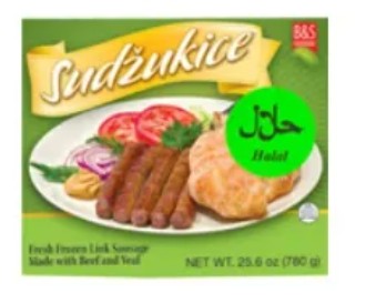 Wholesale B&S Sudzukice Frozen Sausage Halal 1.6 LB Boxes- Bulk