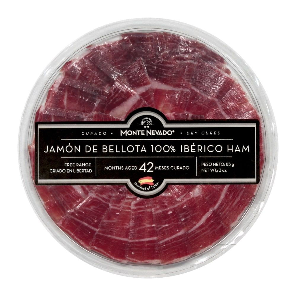 Wholesale Monte Nevado , Iberico bellota Ham plate, modified atmosphere.- Bulk