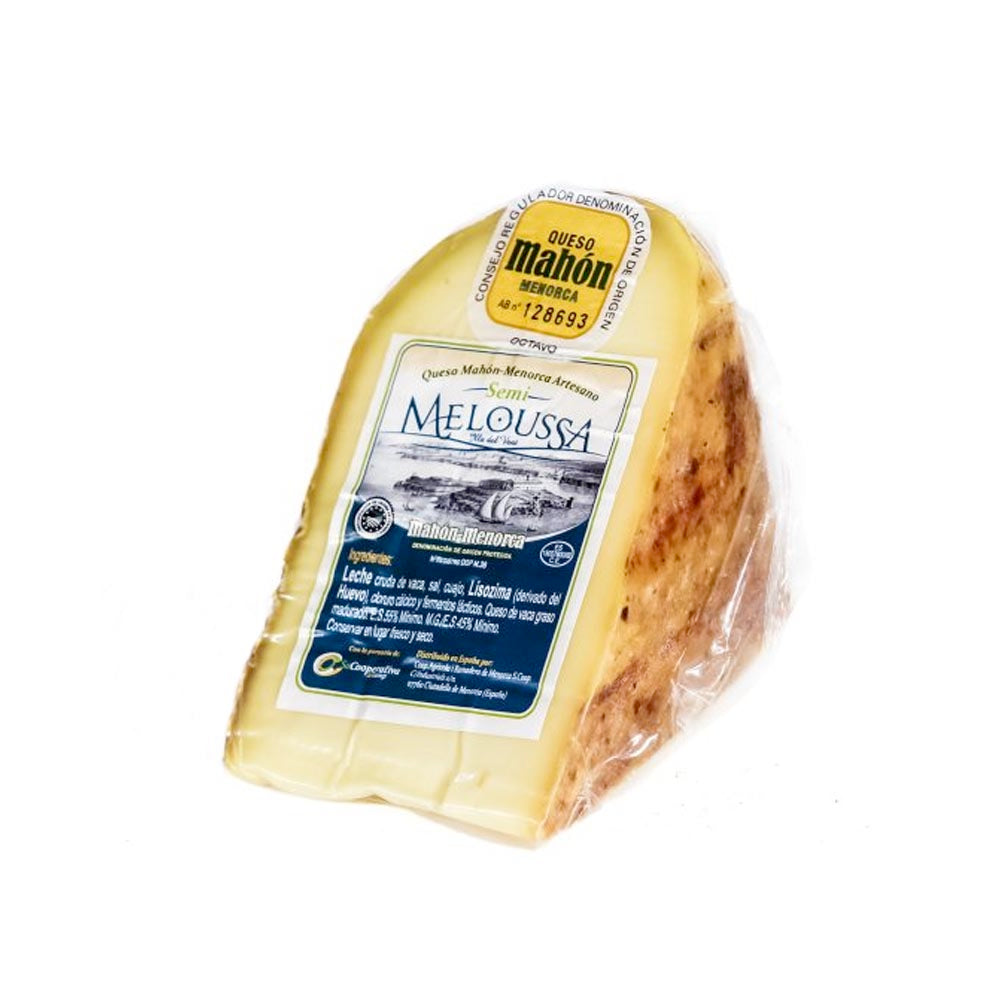 Wholesale Meloussa Mahón Raw Semi Curado Cheese PDO - 2.4 KG- Bulk