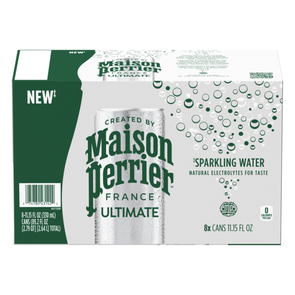 Wholesale Maison Perrier Unflavored Ultimate Sparkling Water 267.6 fl oz 24 Pack Cans- Bulk