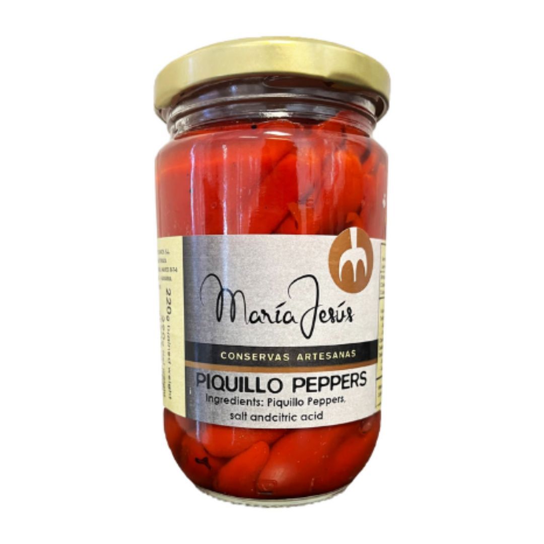 Wholesale MARIA JESUS Piquillo Peppers in Jars Wood Fire Roasted (12-14) (.)- Bulk