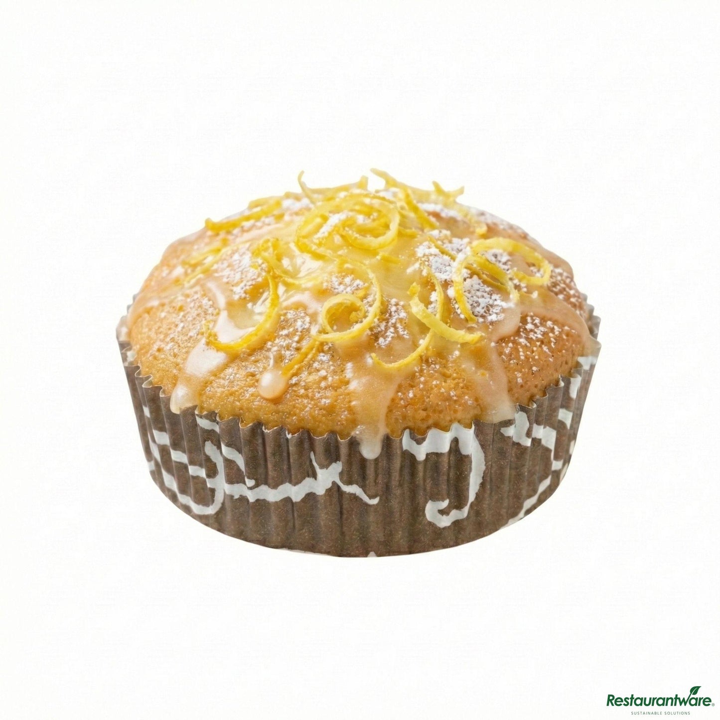 Wholesale Restaurantware Panificio 4 Oz Round Chocolate Wisp Paper Baking Cup - Ridged - 3 1/2" X 3 1/2" X 1"- Bulk
