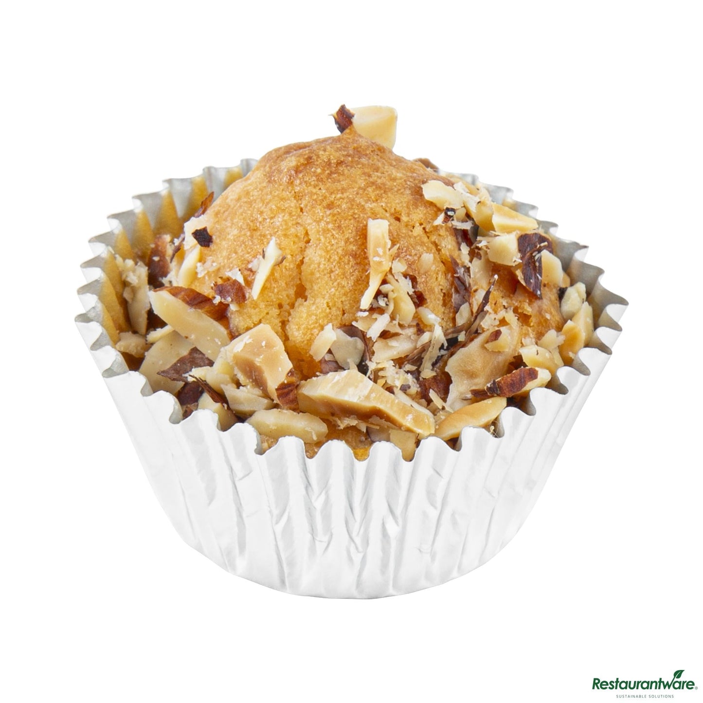 Wholesale Restaurantware 0.4 Oz Round Metallic Silver Paper Baking Cup - Foil-Coated - 1 1/4" X 1 1/4" X 3/4"- Bulk