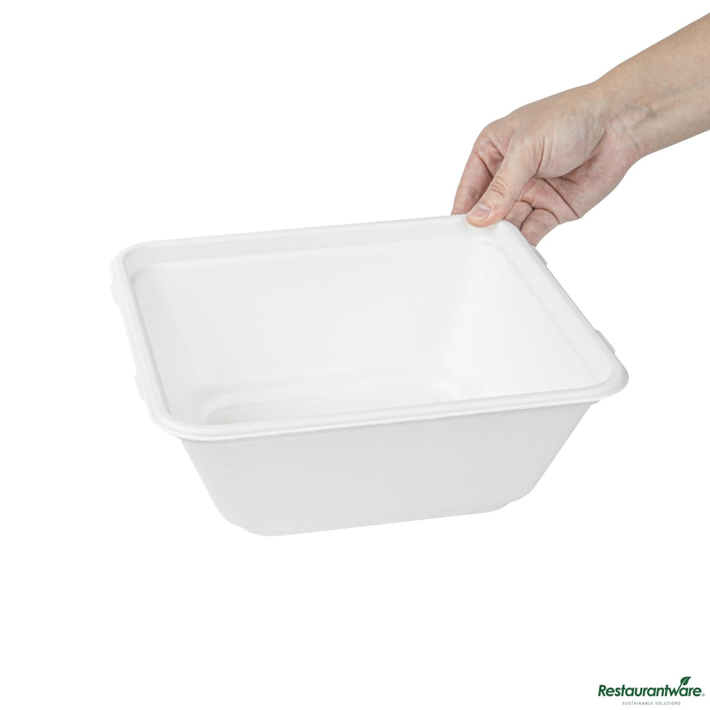 Wholesale Restaurantware Pulp Safe No Pfas Added 128 Oz Square White Sugarcane / Bagasse Serving Bowl - Home Compostable - 10" X 10" X 3 3/4"- Bulk