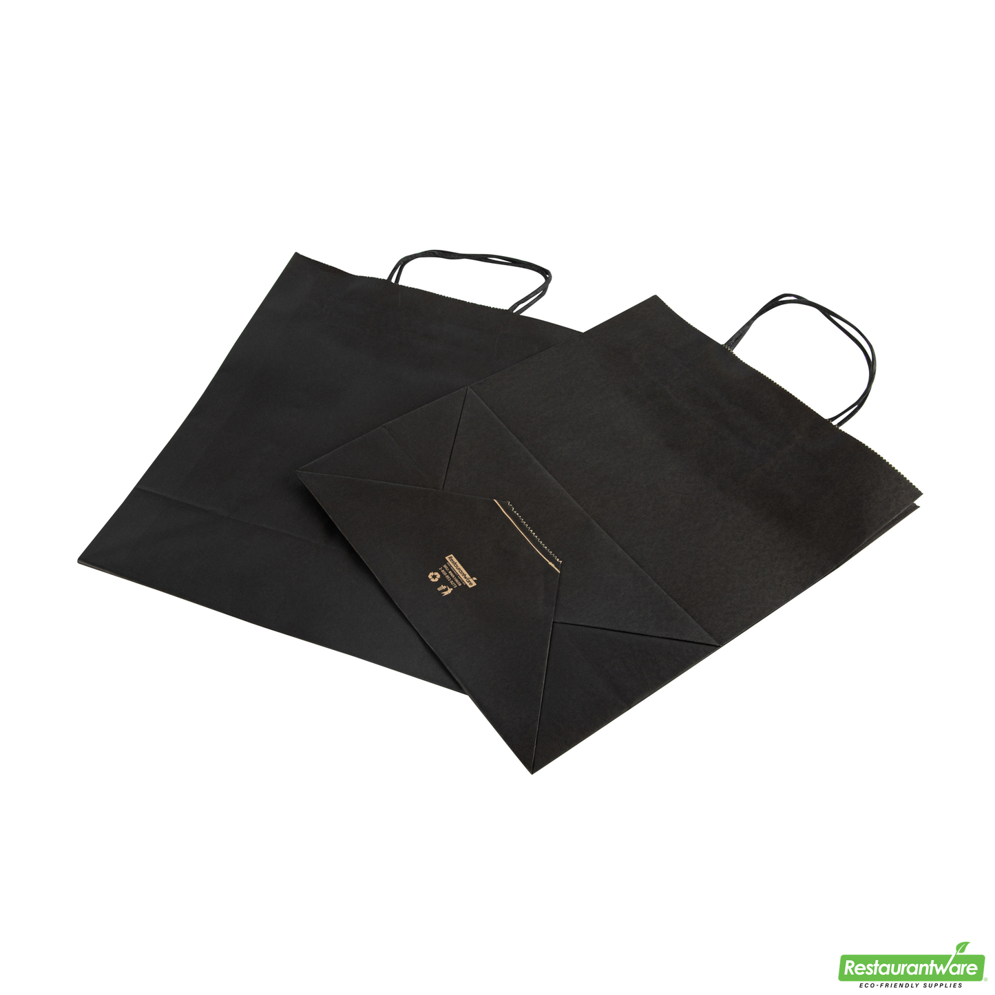 Wholesale Restaurantware Saving Nature Black Paper Retail Bag - with Handles - 10 1/4" X 5 1/2" X 12 1/2" - 100 Count Box- Bulk