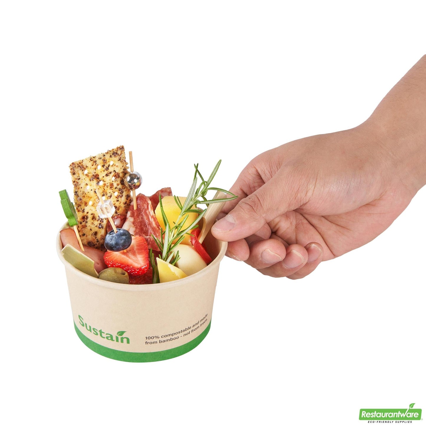 Restaurantware 12 Oz Round Bamboo Paper to Go Cup - with Pla Lining, Compostable