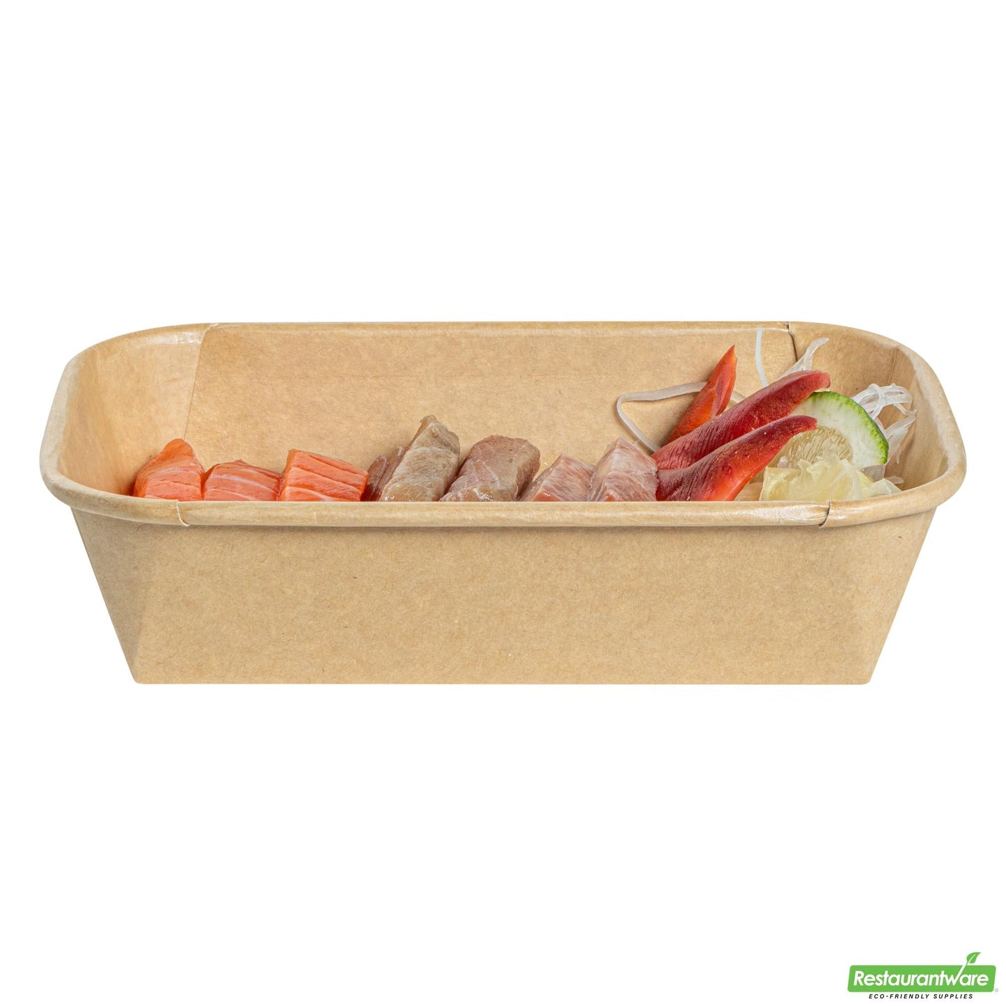 Wholesale Restaurantware 17 Oz Rectangle Kraft Paper Sushi Container - 6.6" X 4.6" X 1.5"- Bulk