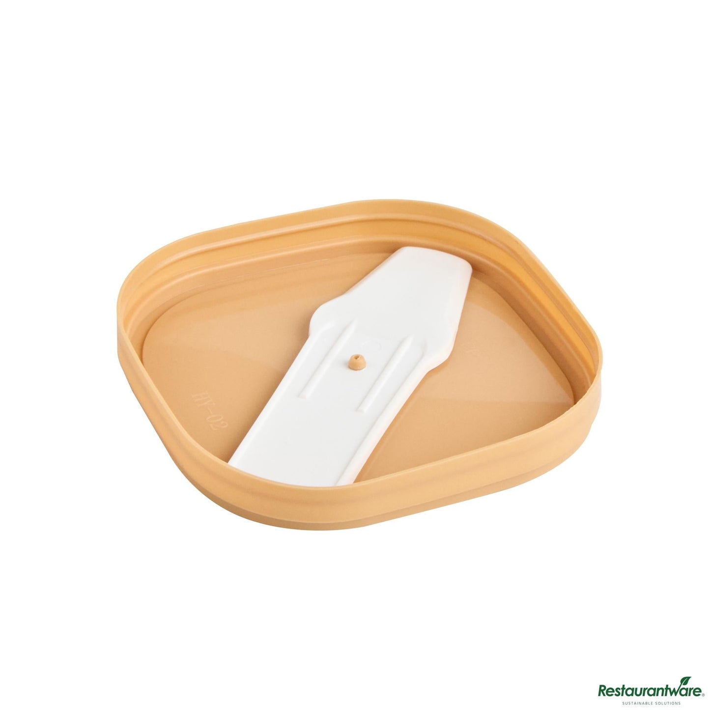 Wholesale Restaurantware Square Brown Plastic Lid - Fits 3 Oz to Go Cup, with Spoon - 2.4" X 1.8" X 0.4"- Bulk