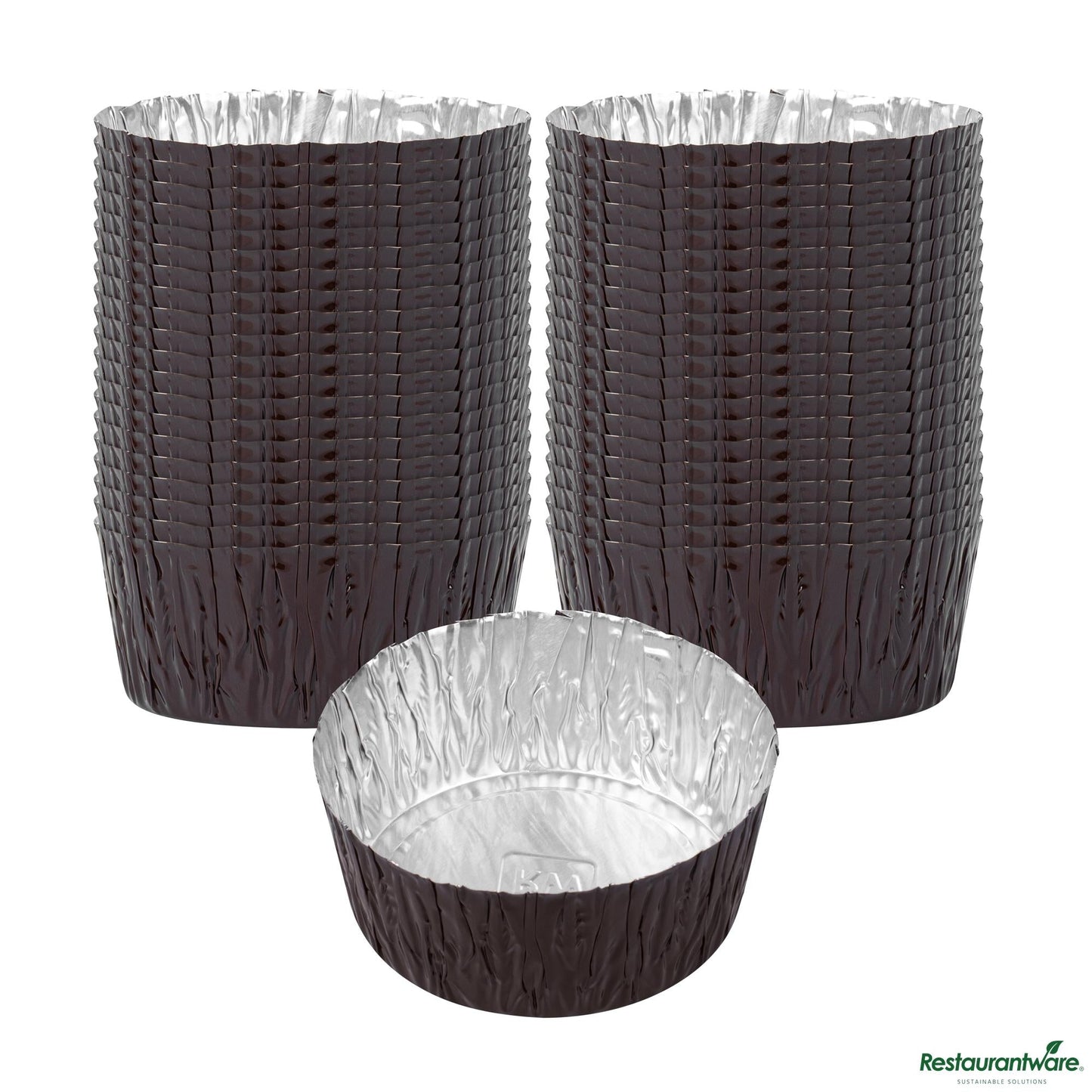 Wholesale Restaurantware 3 Oz Round Brown Foil Ramekin Cup - 2.4" X 2.4" X 1.1"- Bulk