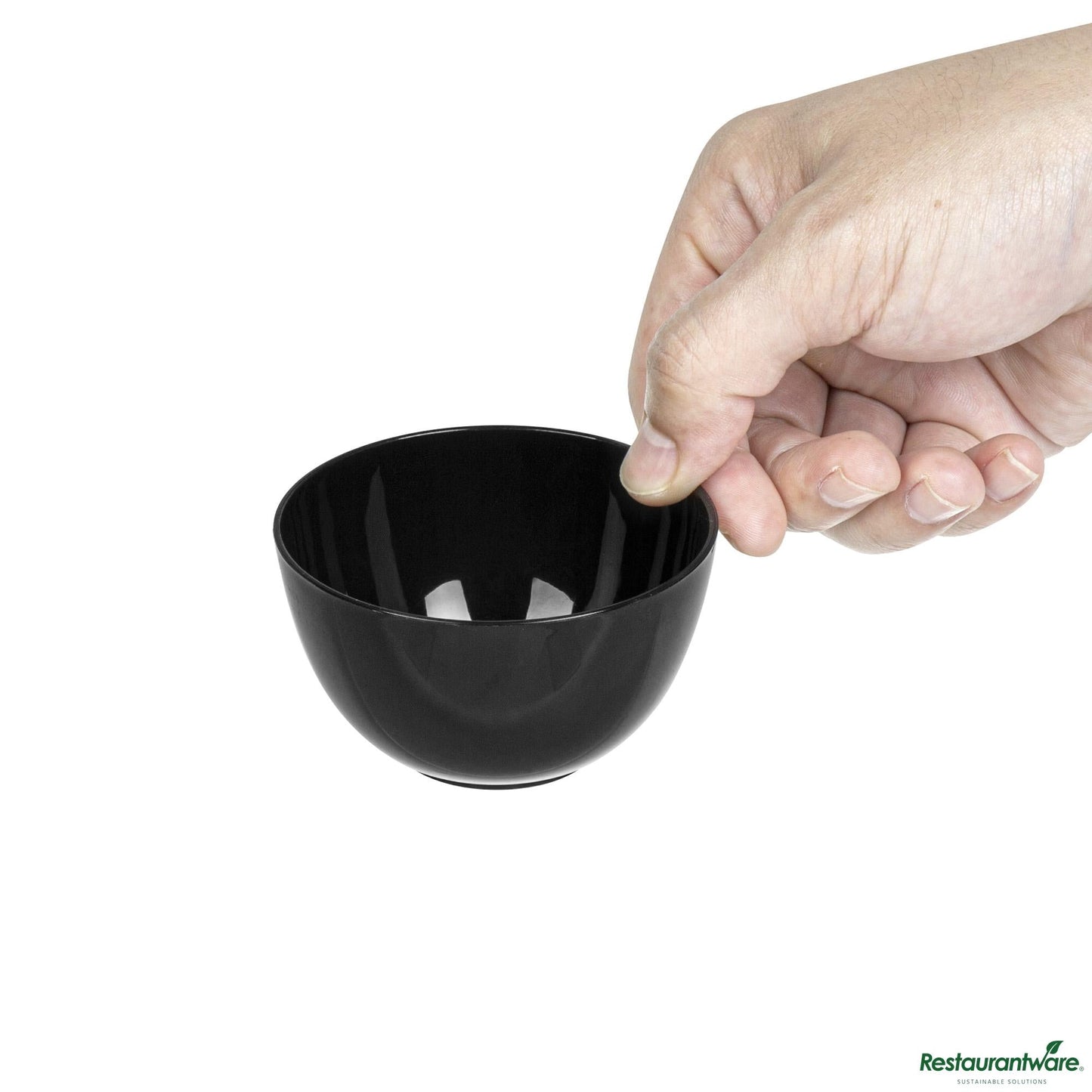 Wholesale Restaurantware 4 Oz Round Black Plastic Bodega Cup - 3" X 3" X 1 3/4"- Bulk