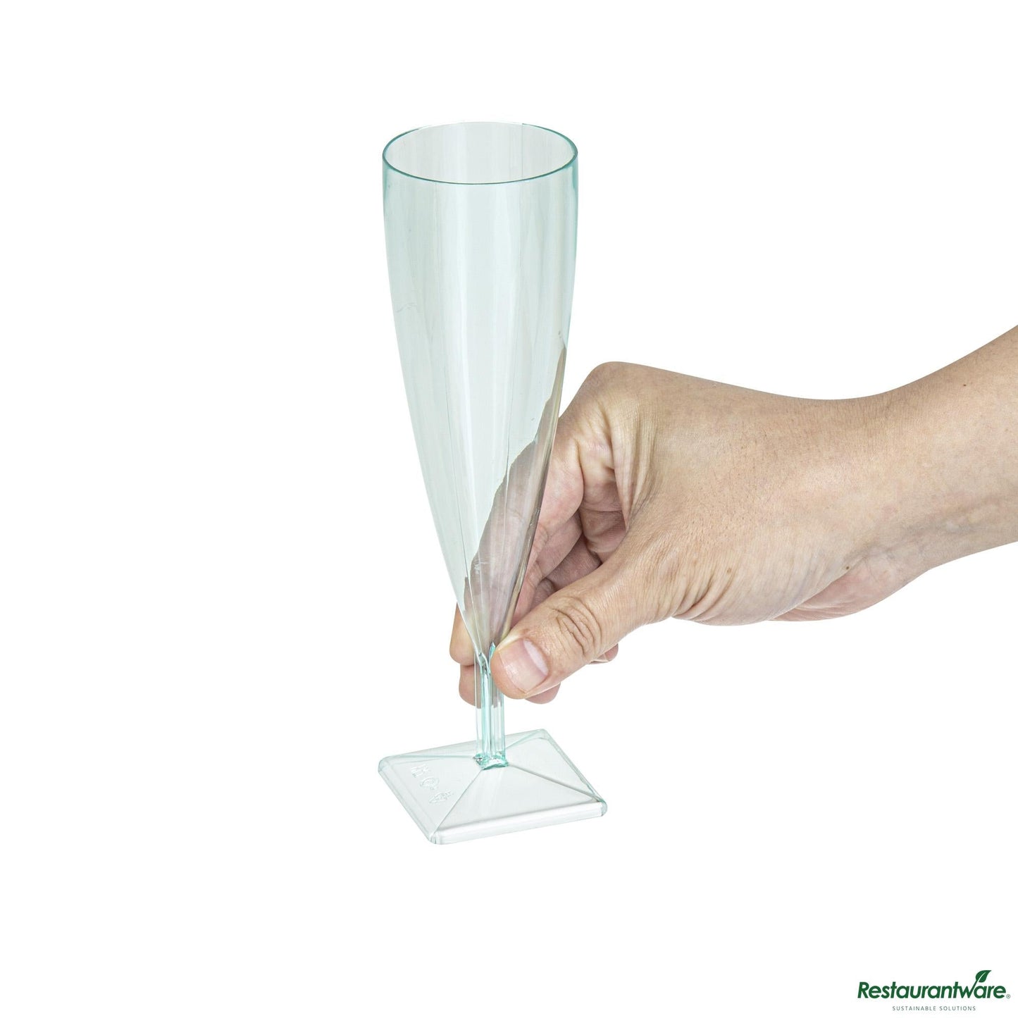 Wholesale Restaurantware 5 Oz Seagreen Plastic Champagne Flute - 2" X 2" X 7"- Bulk