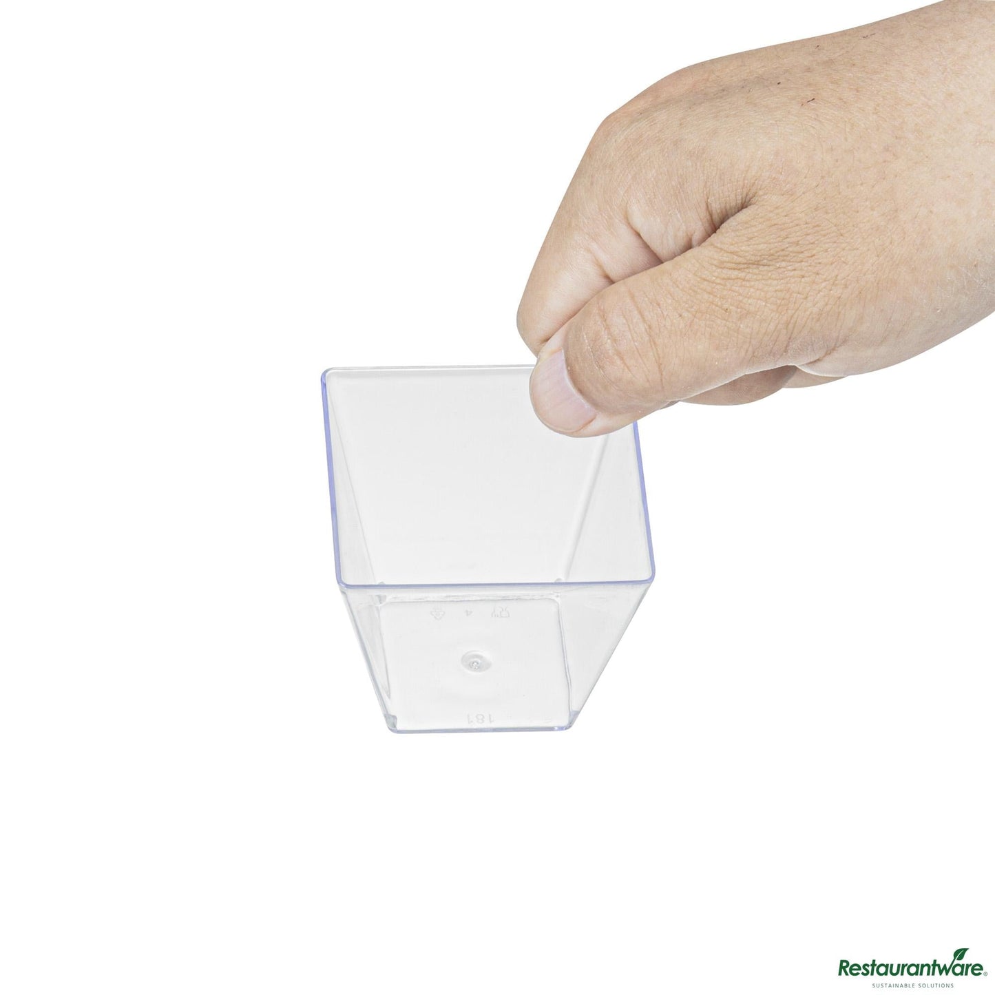 Wholesale Restaurantware 4 Oz Square Clear Plastic Small Kova Cup - 2 1/4" X 2 1/4" X 2"- Bulk