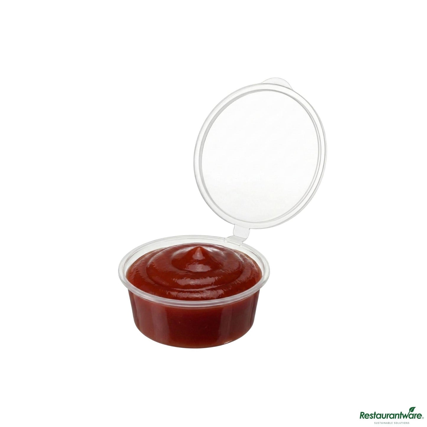 Wholesale Restaurantware 4 Oz Clear Plastic Portion Cup - with Hinged Lid - 3 1/4" X 3 1/4" X 1 1/4"- Bulk