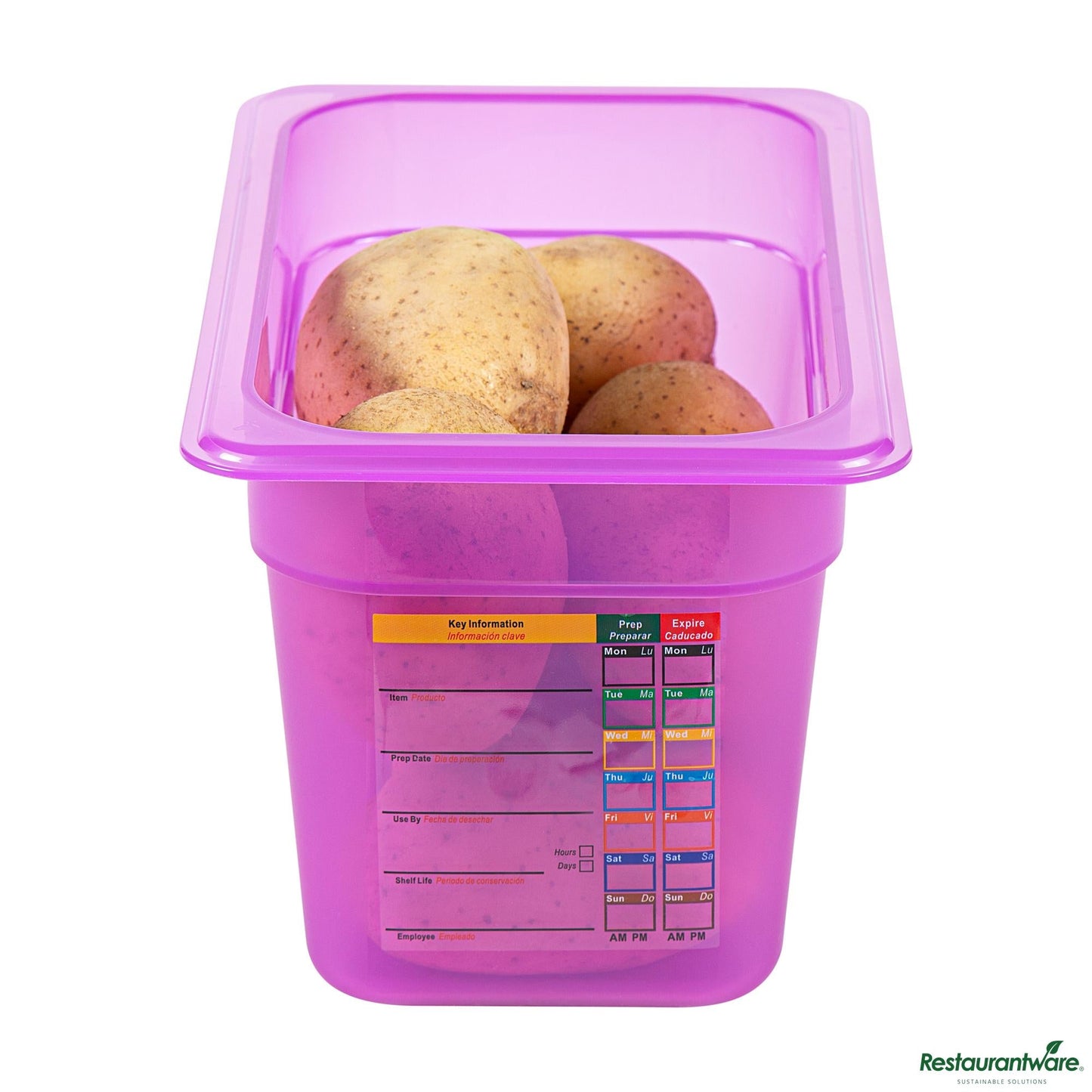 Wholesale Restaurantware Purple Allergen-Free Polypropylene 1/4 Size Food Pan - 6" Deep - 10.4" X 6.3" X 5.9"- Bulk