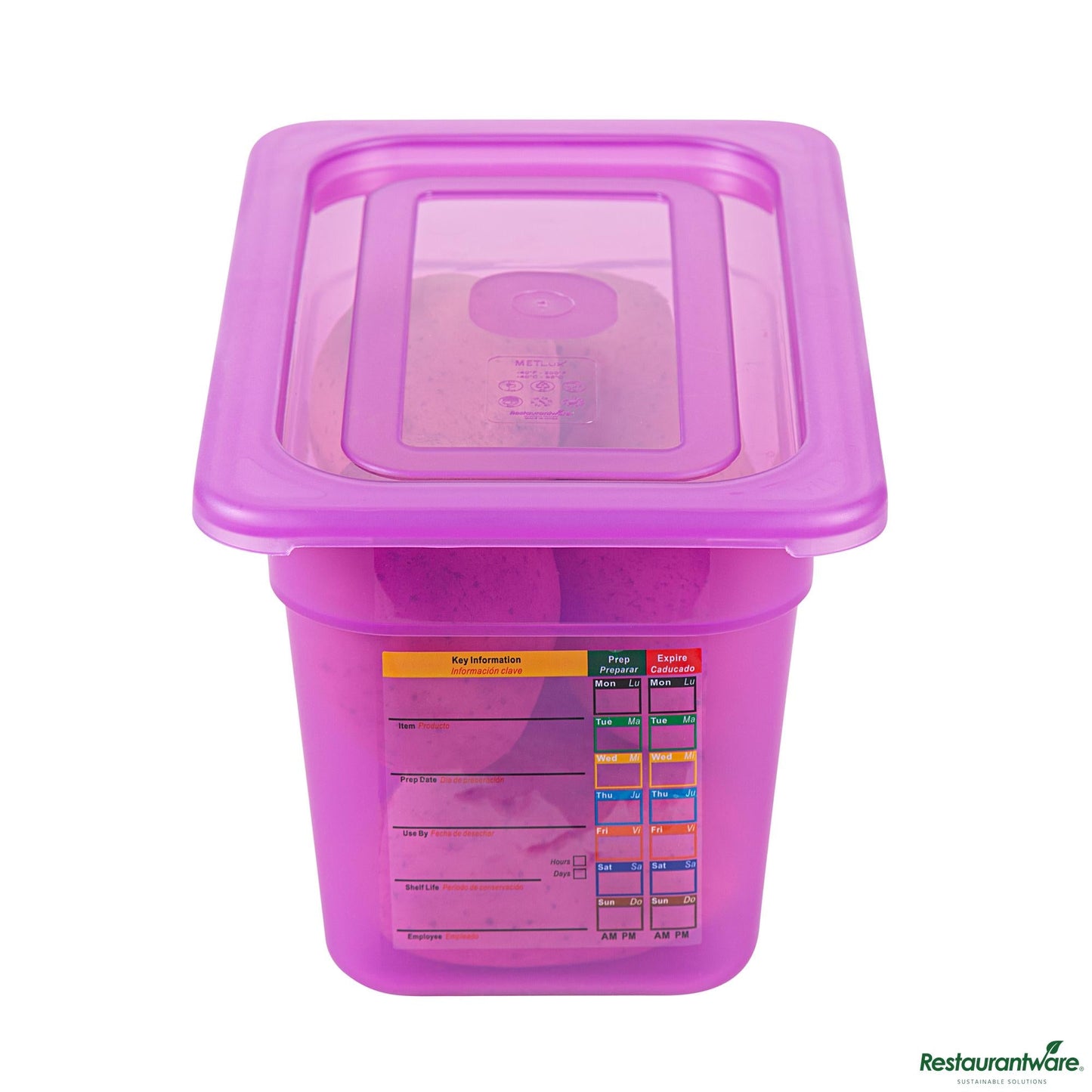 Wholesale Restaurantware Purple Allergen-Free Polypropylene Lid - Fits 1/4 Size Food Pan - 10.6" X 6.5" X 0.4"- Bulk