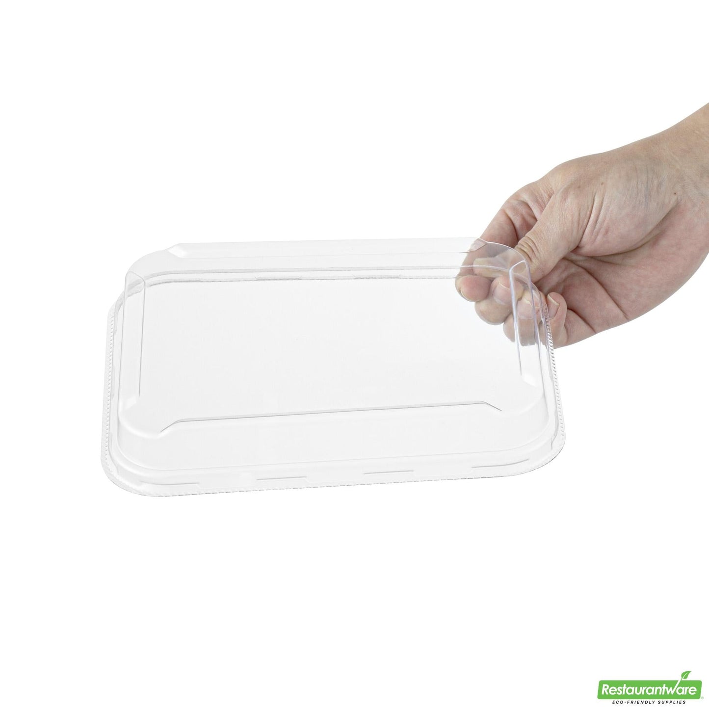 Wholesale Restaurantware Rectangle Clear Plastic Lid - Fits 44 Oz Serving Container - 7.8" X 5.9" X 1.3"- Bulk