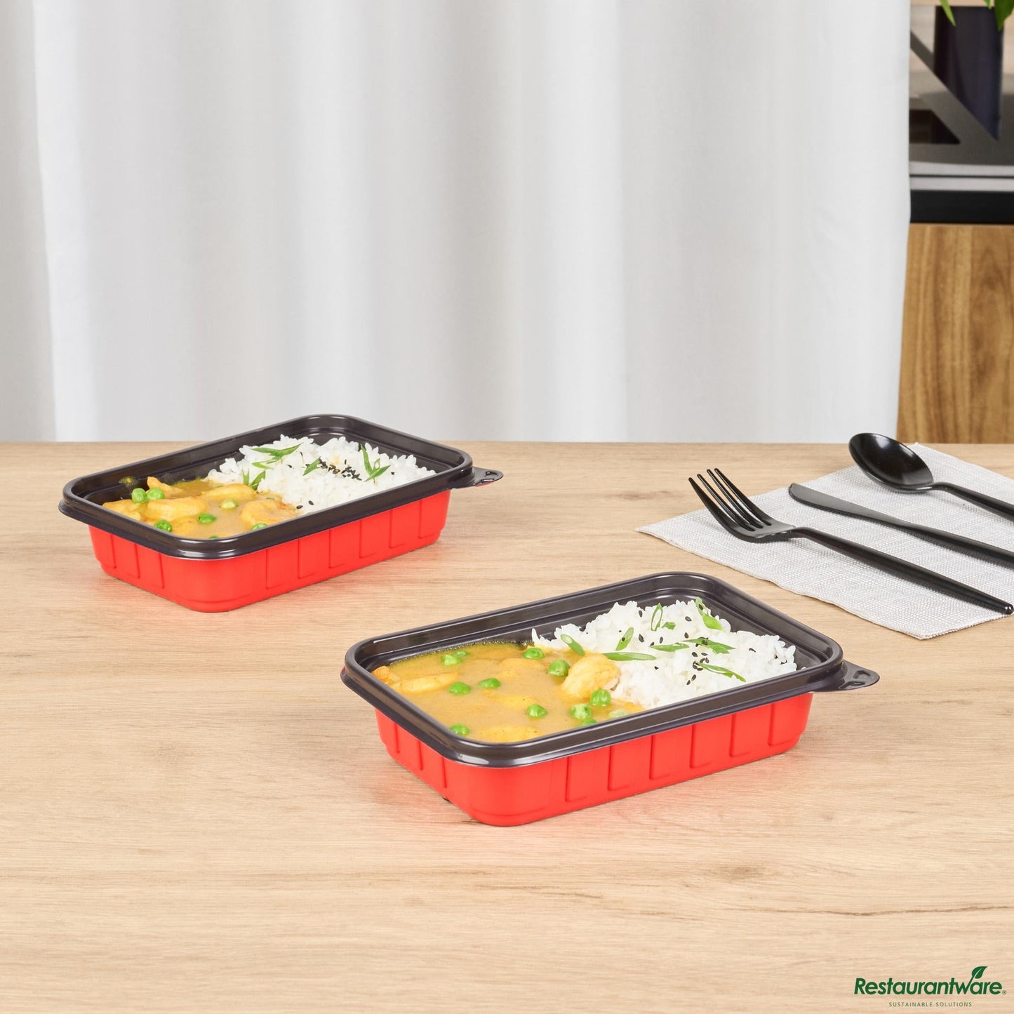 Wholesale Restaurantware 16 Oz Rectangle Red Plastic to Go Box - Microwave-Safe - 7.2" X 4.8" X 1.6"- Bulk