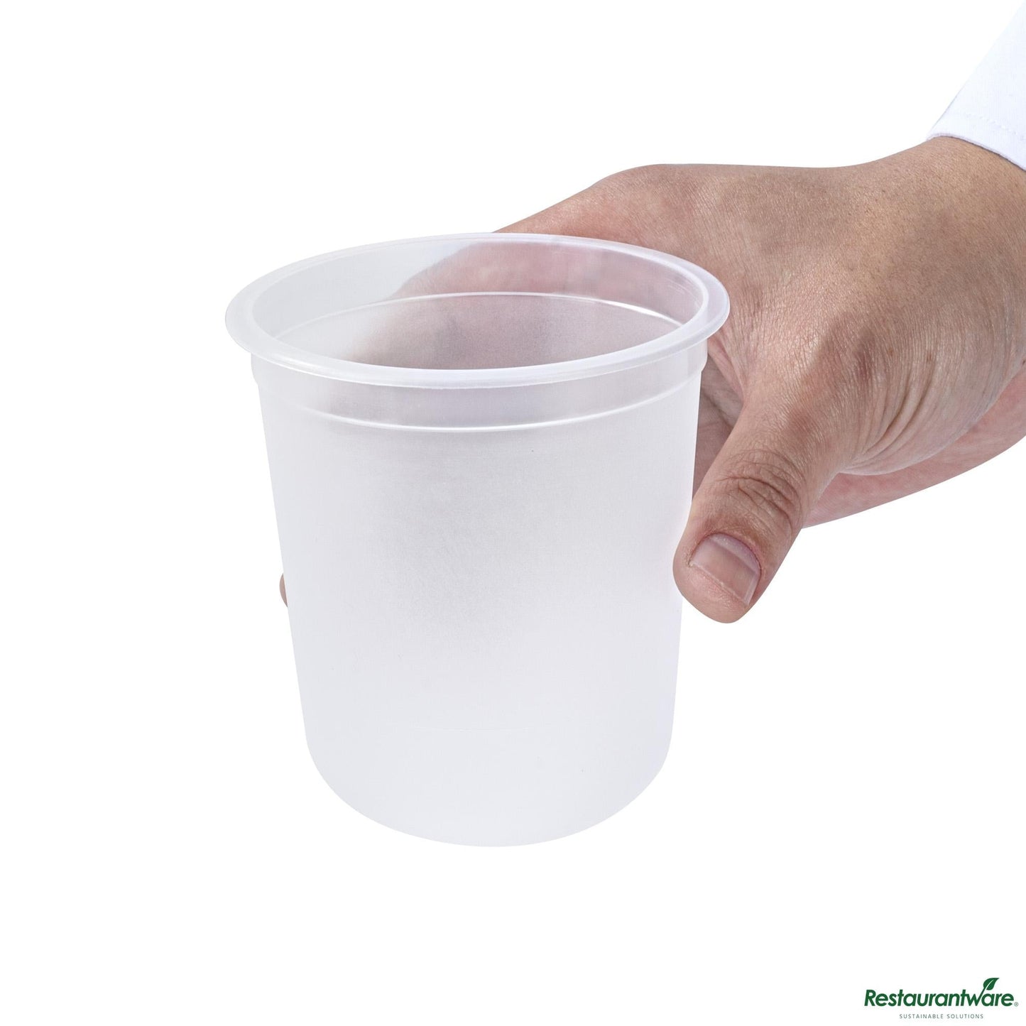 Wholesale Restaurantware 13 Oz U-Shape Frosted Plastic Hot / Cold Drinking Cup - 2.3" X 2.3" X 3.7"- Bulk
