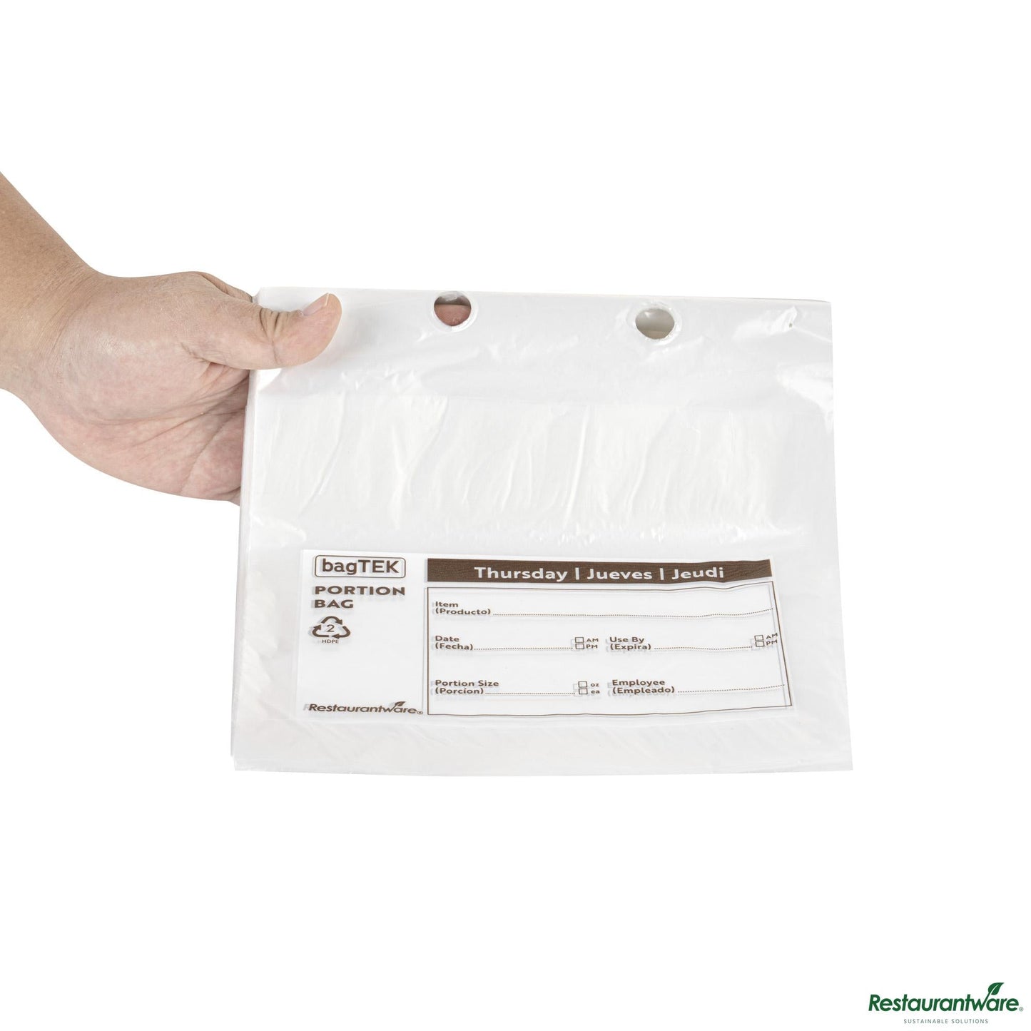 Wholesale Restaurantware Clear and Brown Plastic Day of the Week Thursday Portion Bag - 8.5"×8.5"×0.001"- Bulk