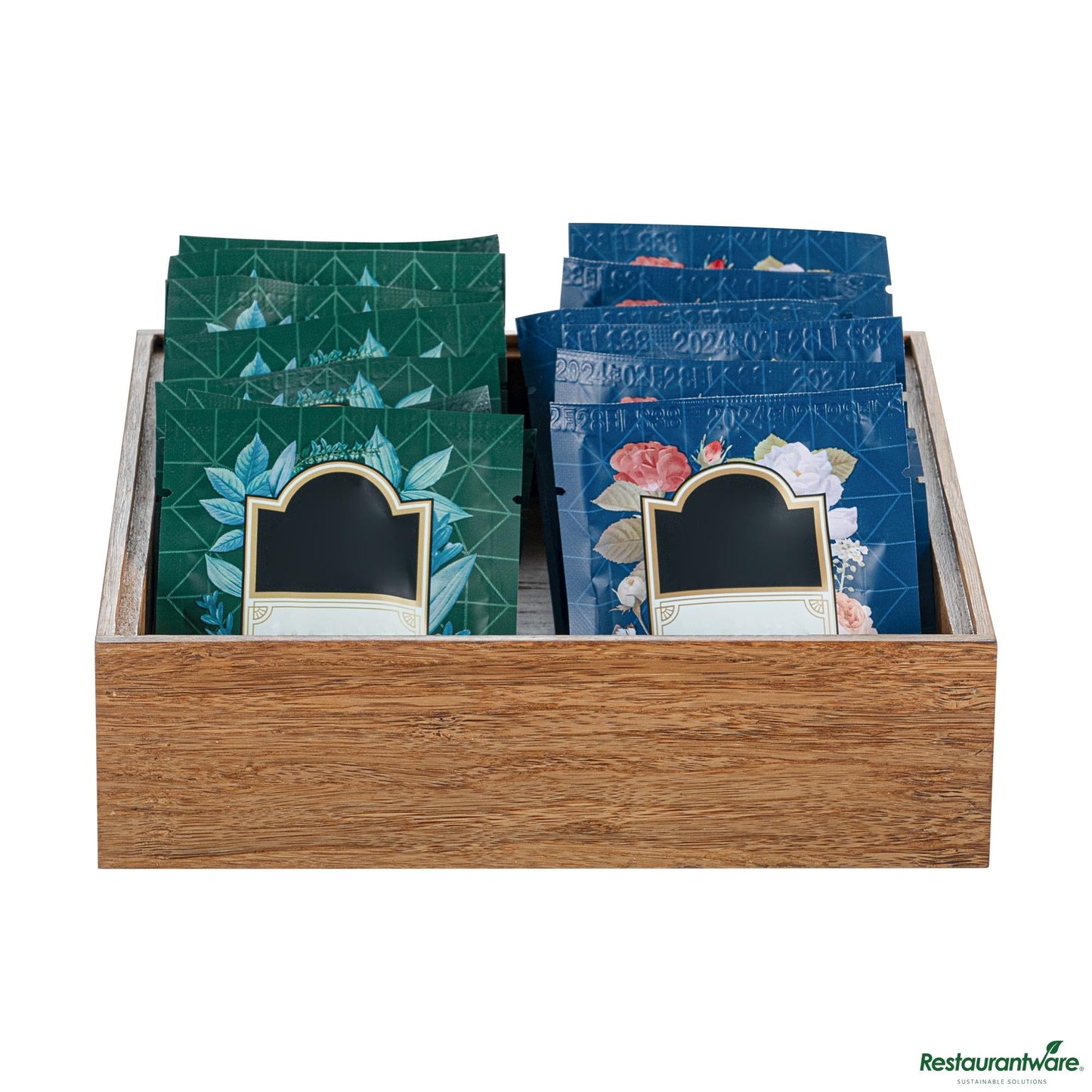 Wholesale Restaurantware Eco Display Natural Bamboo Condiment Rack Box - 7" X 7" X 2"- Bulk