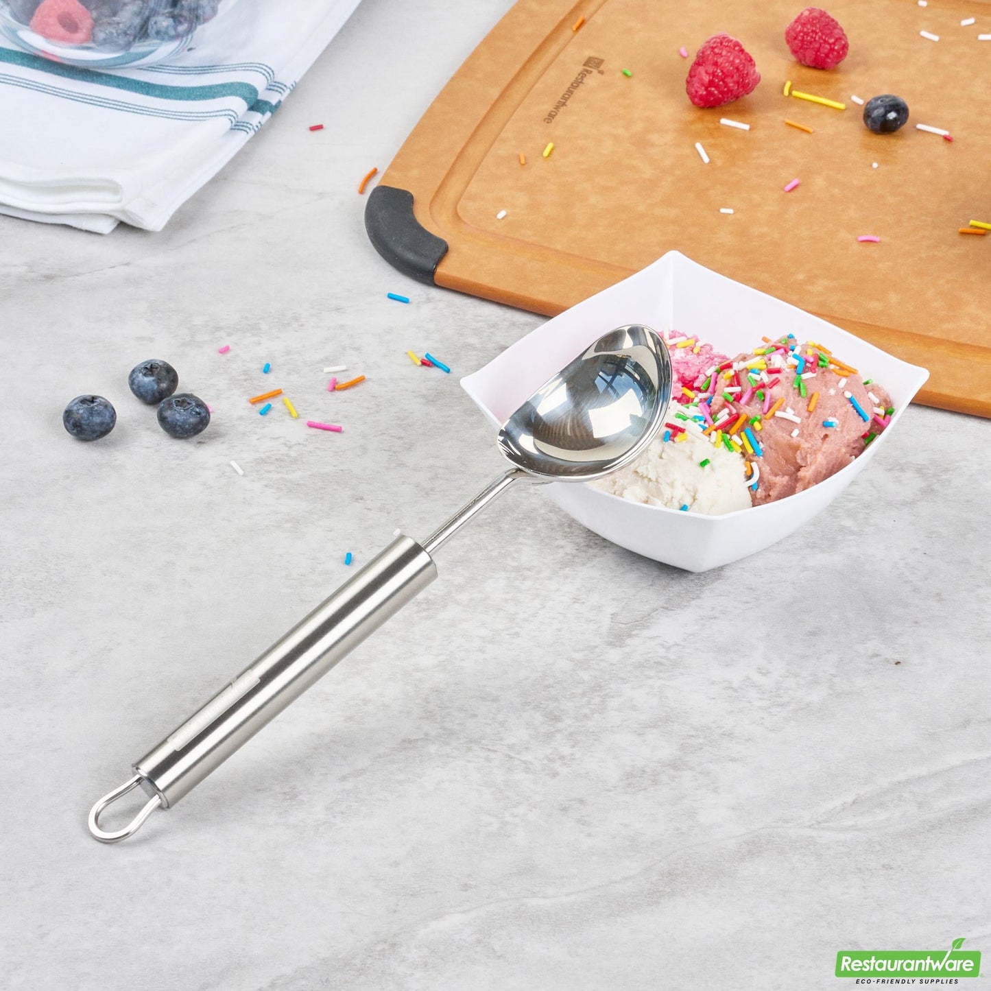 Wholesale Restaurantware Stainless Steel Ice Cream Scoop - 8.7" X 1.7" X 0.8"- Bulk