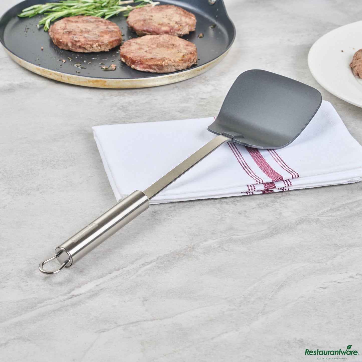 Wholesale Restaurantware Black Nylon High Heat Wok Spatula - 14.1" X 3.7" X 1.1"- Bulk