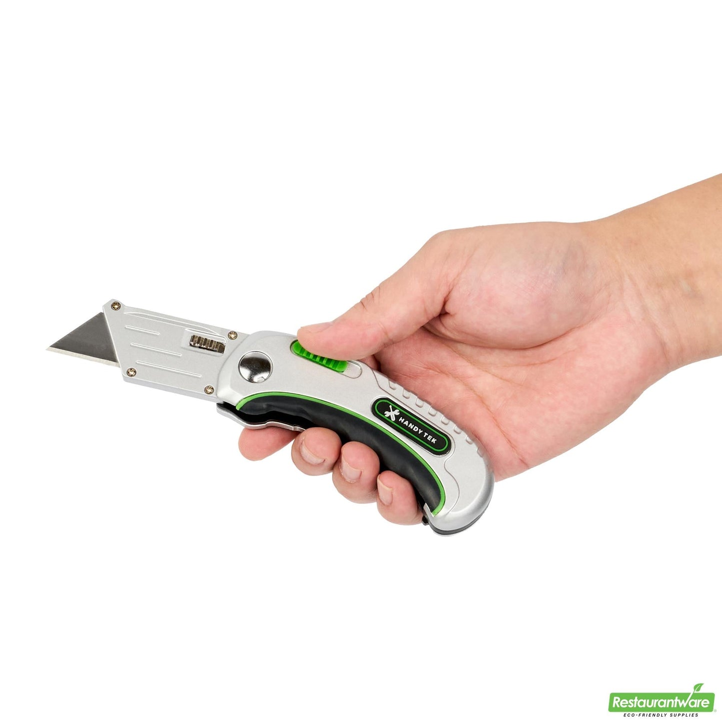 Wholesale Restaurantware Handy Tek Silver Folding Utility Knife - Quick Change, Lock Back, Heavy Duty - 6 1/2" - 6 Count Box- Bulk