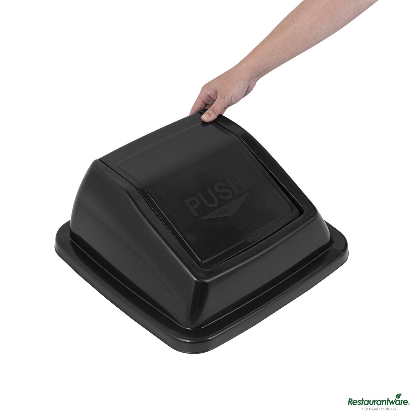 Wholesale Restaurantware Black Dome Top Lid - with Swing Door - 16.1" X 16.3" X 7.1"- Bulk