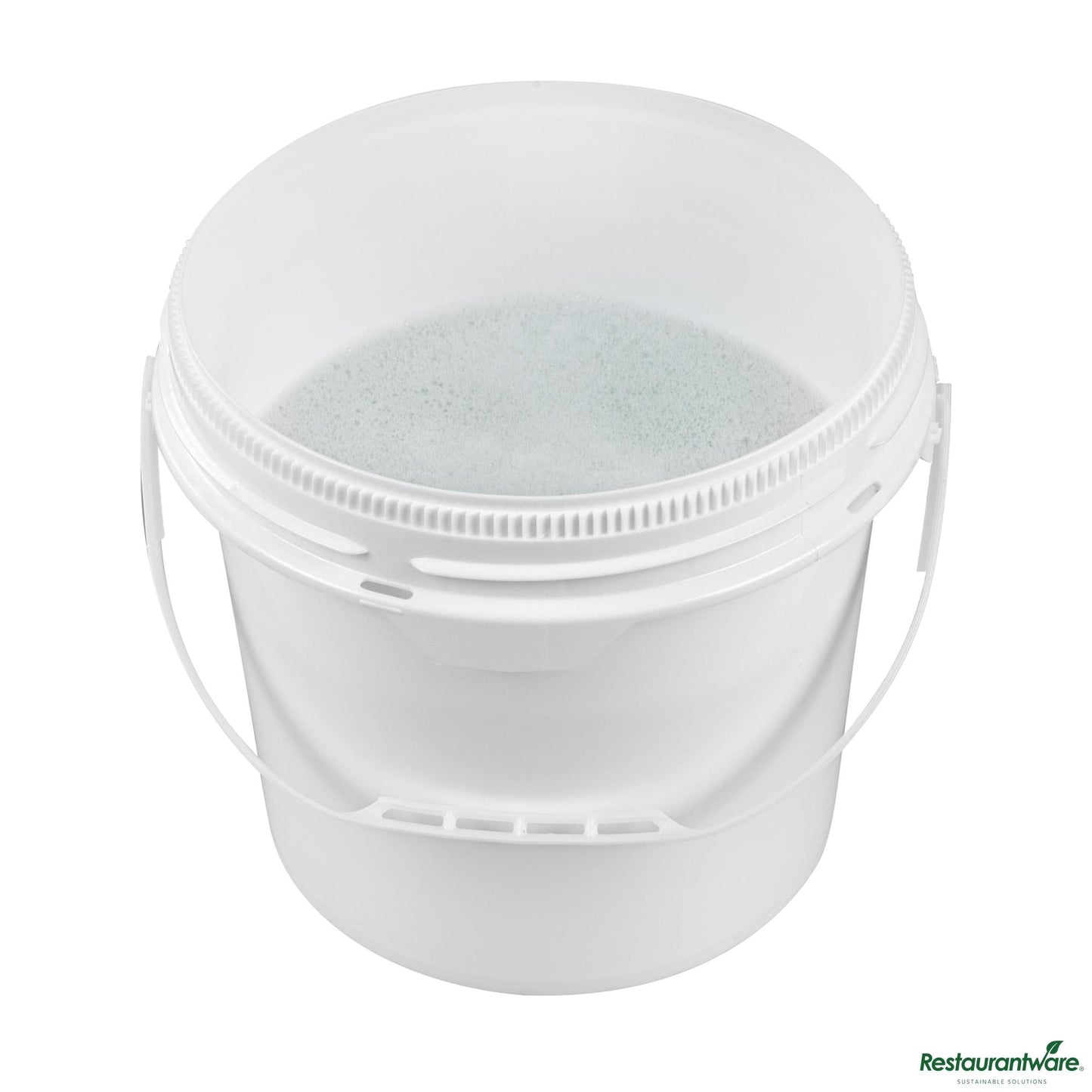 Wholesale Restaurantware 3.5 Gal Round White Plastic Screw Top Pail - Un Rated - 11.3" X 11.3" X 11.5"- Bulk