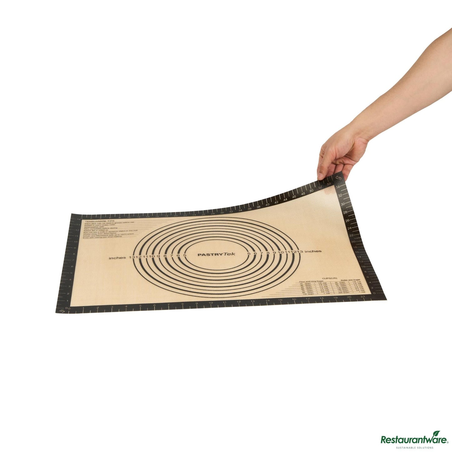 Wholesale Restaurantware Rectangle Tan and Black Silicone Full Size Baking Mat - 15.7" X 23.6" X 0.03"- Bulk