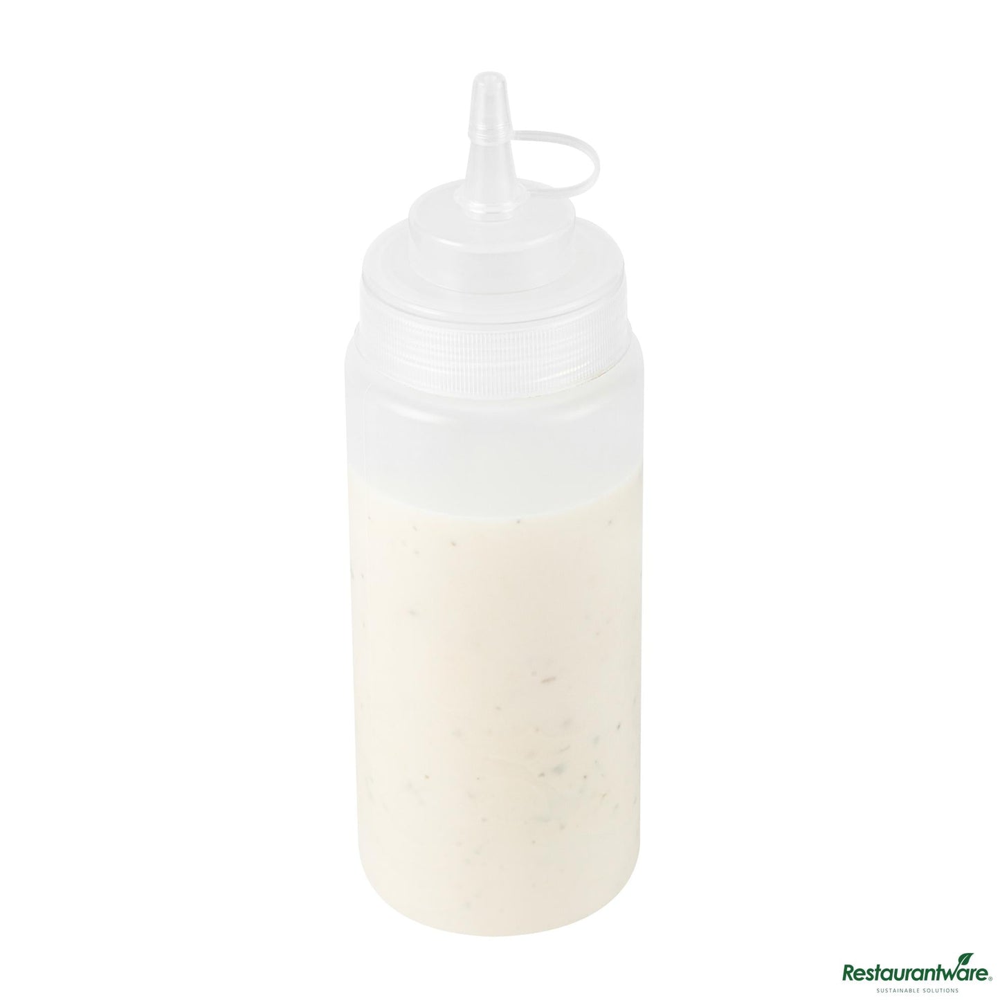 Wholesale Restaurantware 16 Oz Clear Plastic Squeeze Bottle - with Cap, Wide Mouth - 2.6" X 2.6" X 7.9"- Bulk