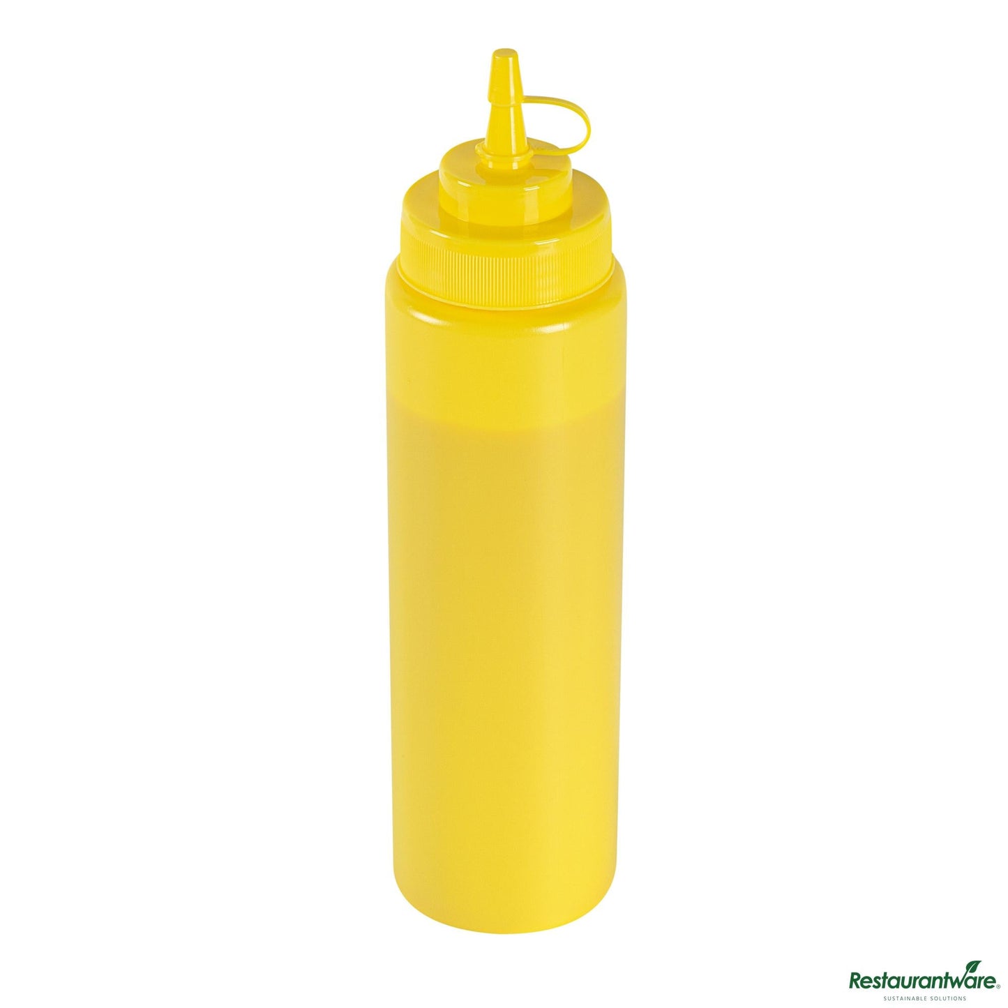 Wholesale Restaurantware 24 Oz Yellow Plastic Squeeze Bottle - with Cap, Wide Mouth - 2.6" X 2.6" X 10.2"- Bulk