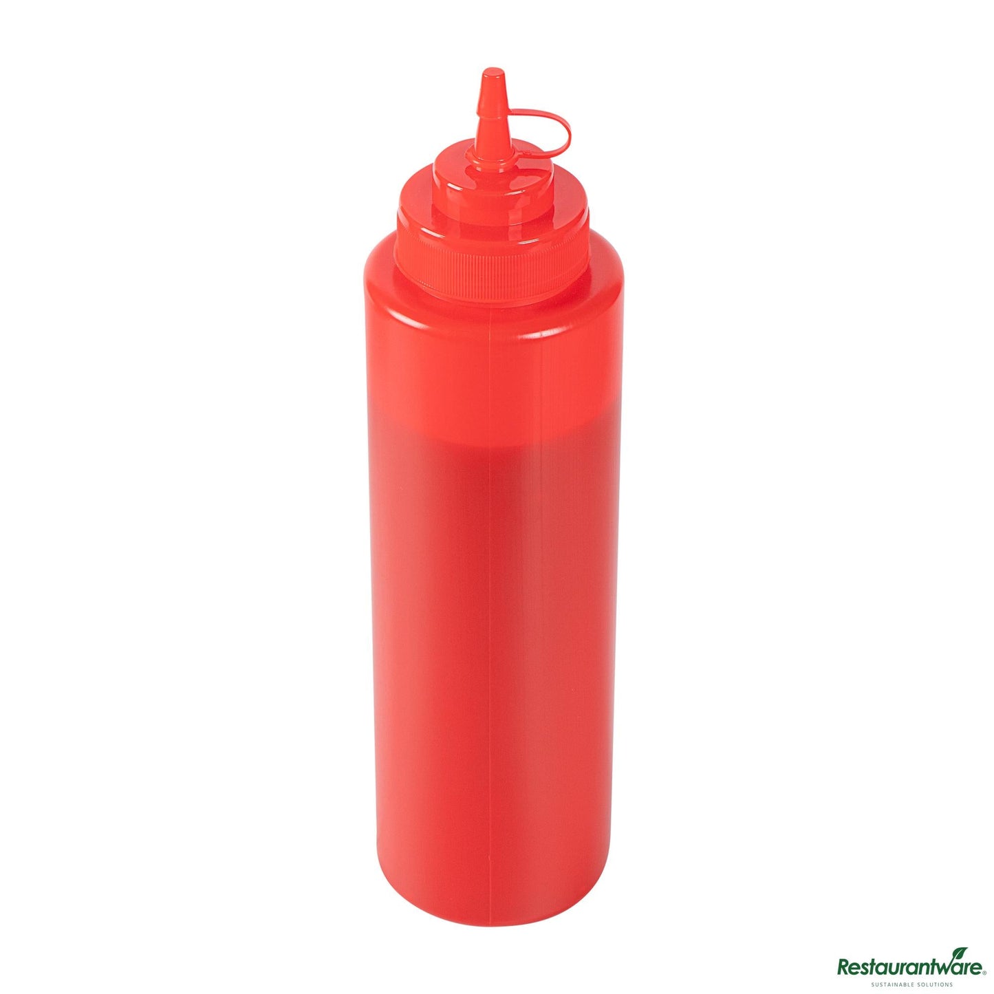 Wholesale Restaurantware 32 Oz Red Plastic Squeeze Bottle - with Cap, Wide Mouth - 3.1" X 3.1" X 11.4"- Bulk